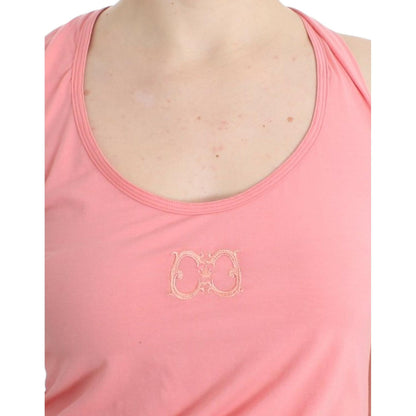 Cavalli Pink cotton tank top