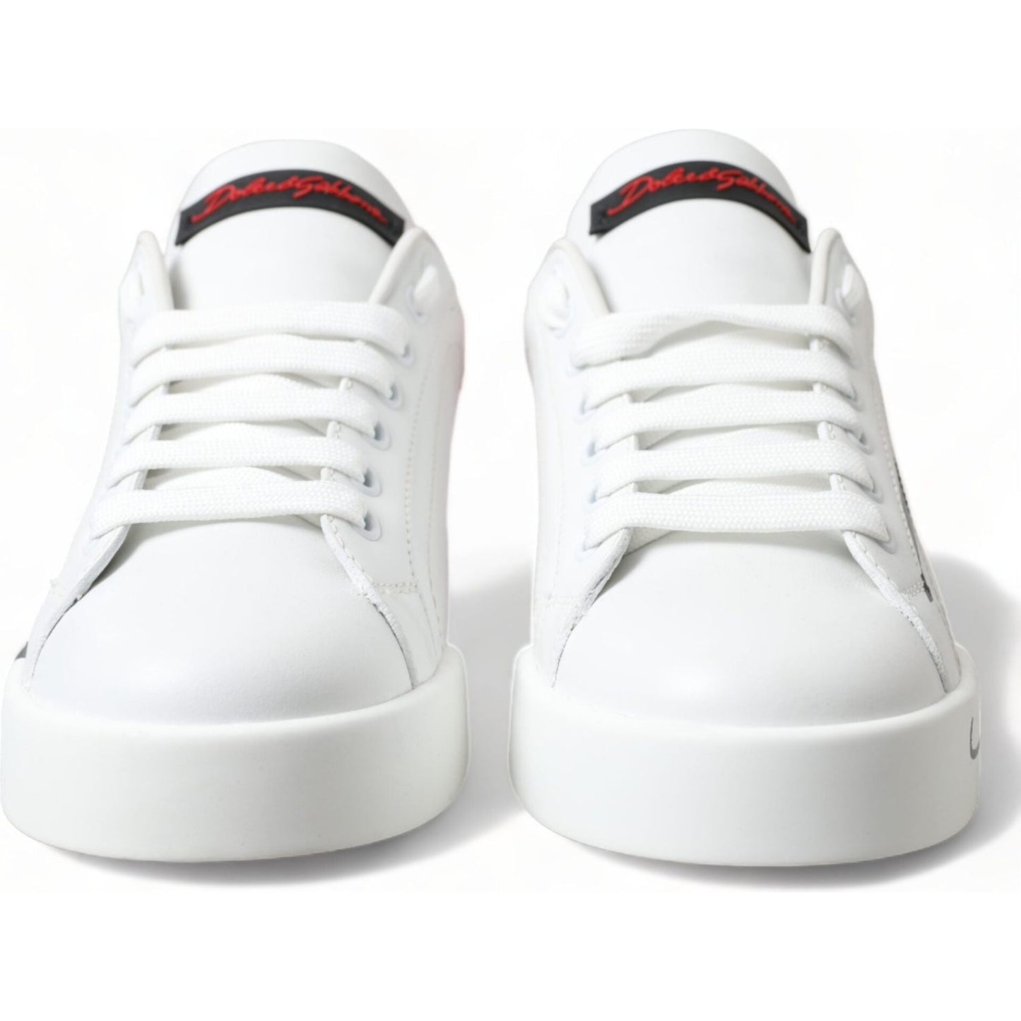 Dolce & Gabbana Elegant White Leather Portofino Sneakers Dolce & Gabbana