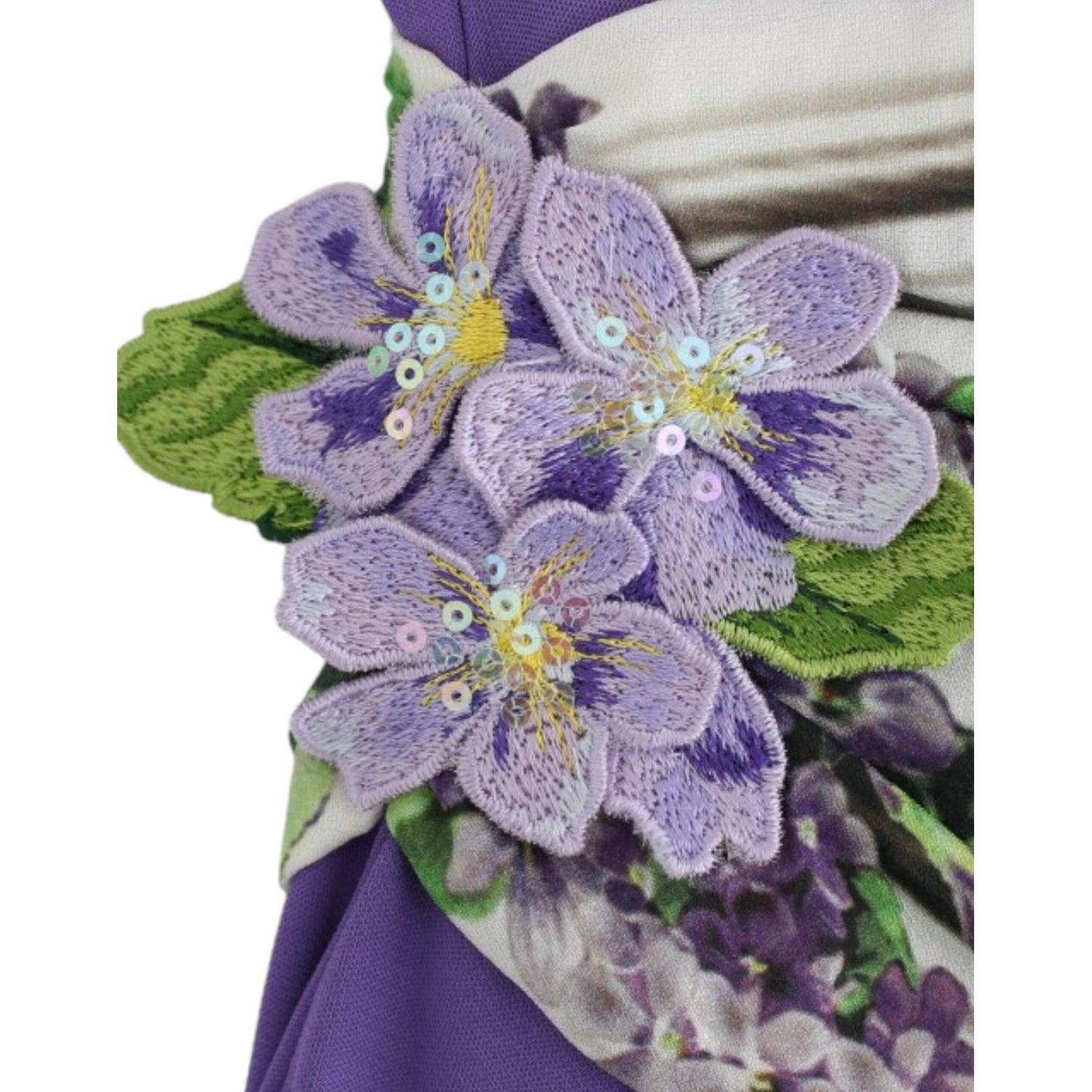 Cavalli Elegant Purple Floral Jersey Dress Cavalli