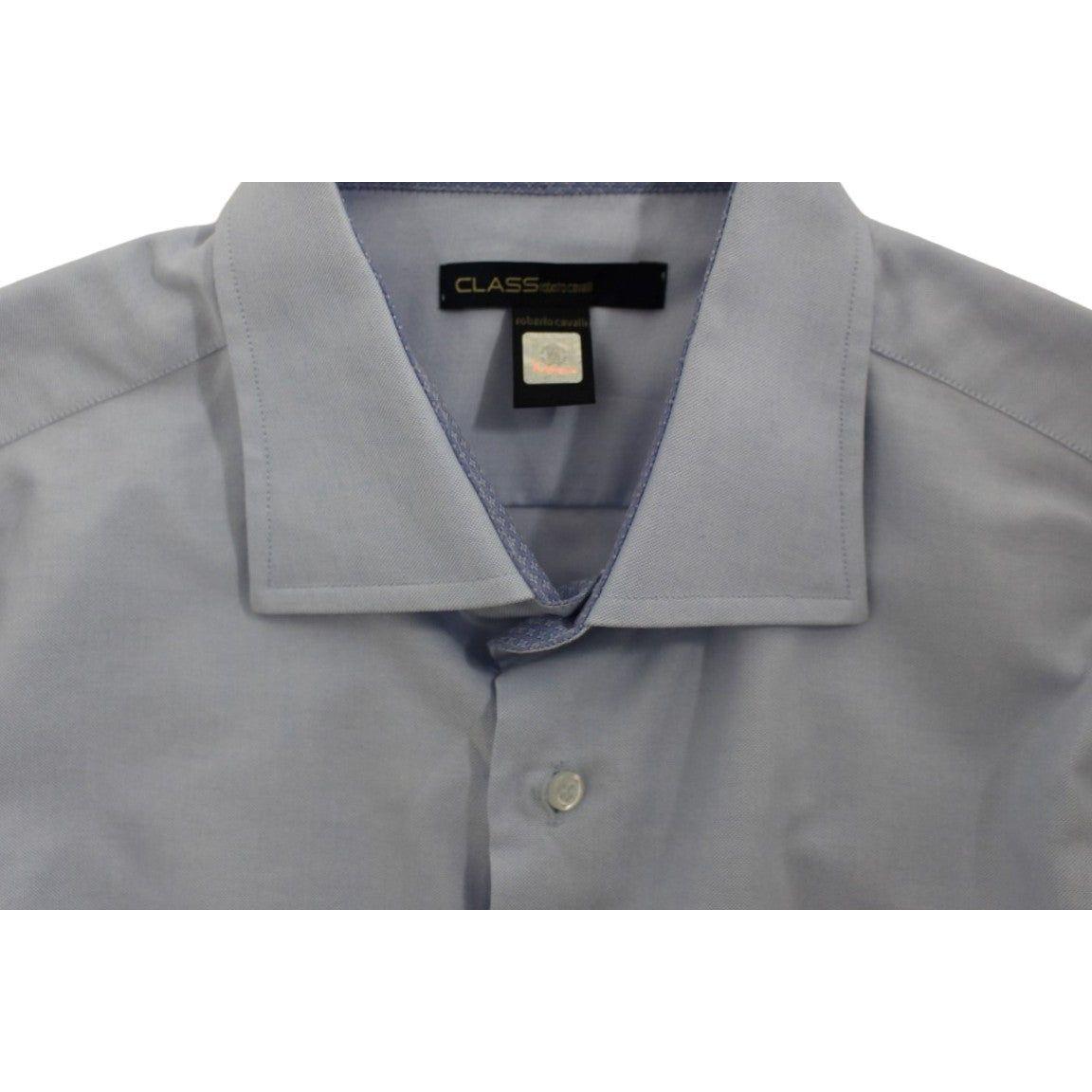 Cavalli Elegant Light Blue Italian Cotton Shirt Cavalli