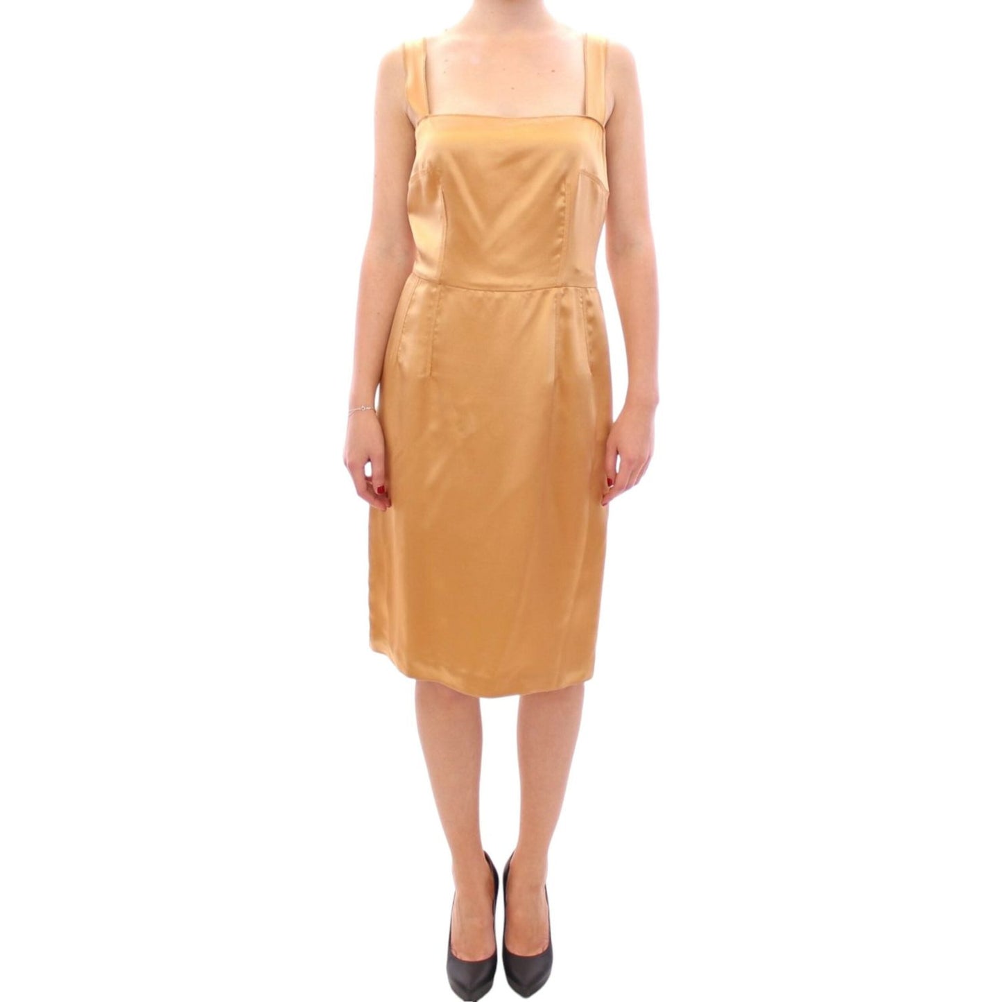 Dolce & Gabbana Bronze silk sheath dress
