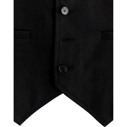 Costume National Black striped cotton casual vest