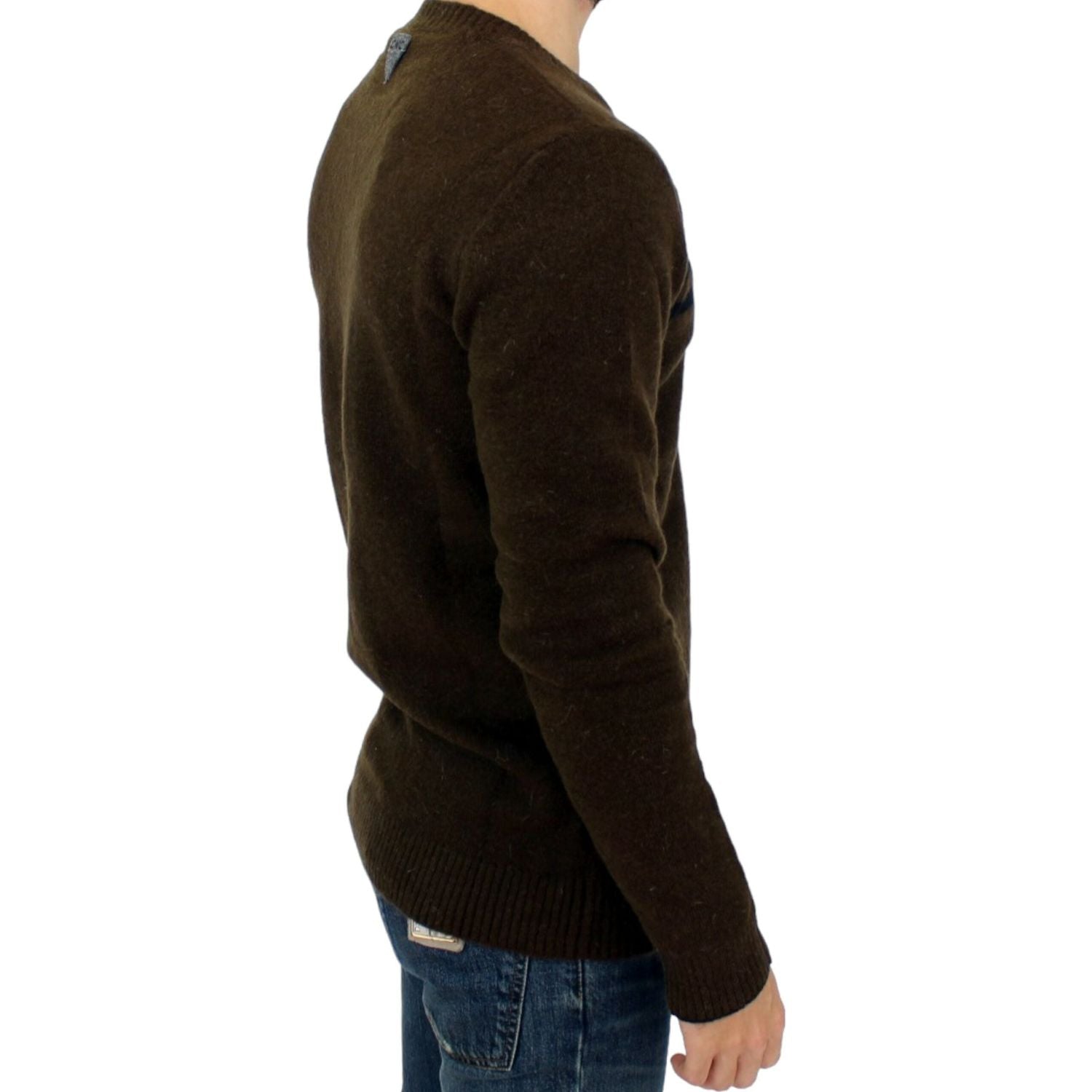 Costume National Brown striped crewneck sweater