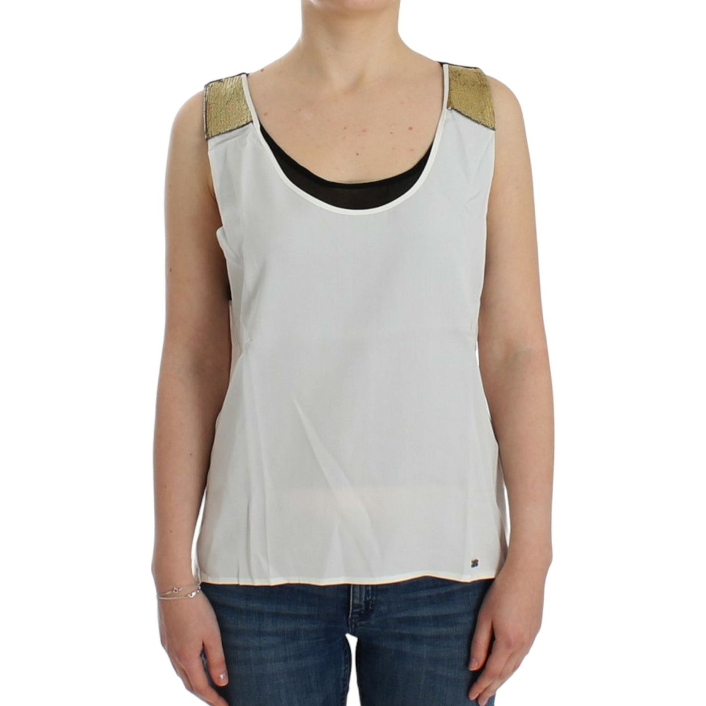 Costume National White sleeveless top