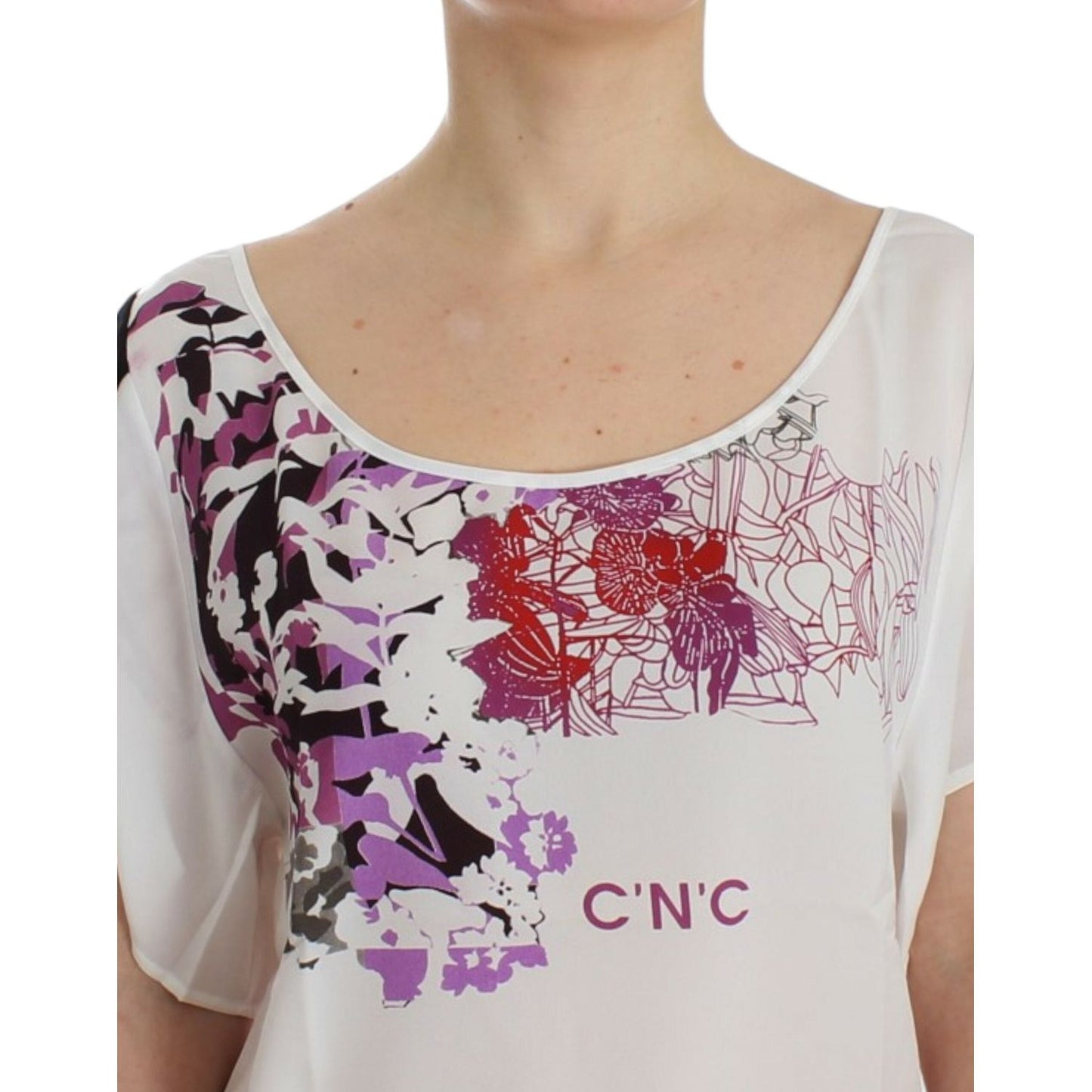 Costume National White motive print blouse
