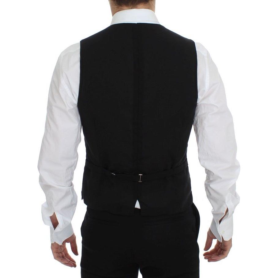 Dolce & Gabbana Elegant Black Wool Dress Vest Dolce & Gabbana