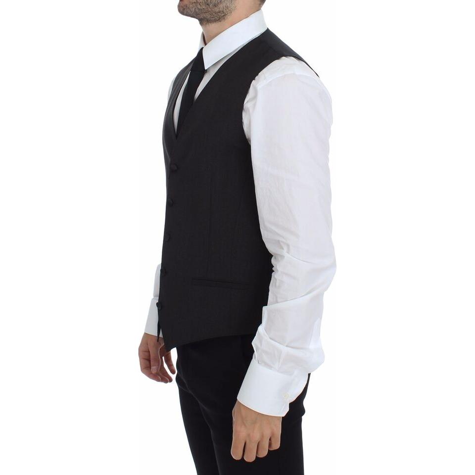 Dolce & Gabbana Classic Gray Wool Blend Dress Vest Dolce & Gabbana