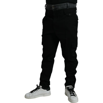 Dolce & Gabbana Black Gray slim Cotton Denim Jeans