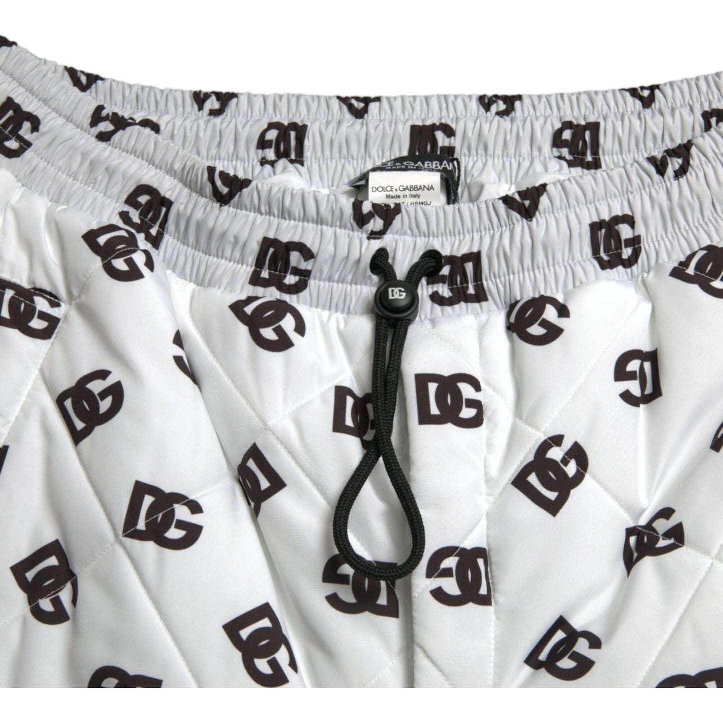 Dolce & Gabbana Chic White Jogger Pants with Iconic DG Print Dolce & Gabbana