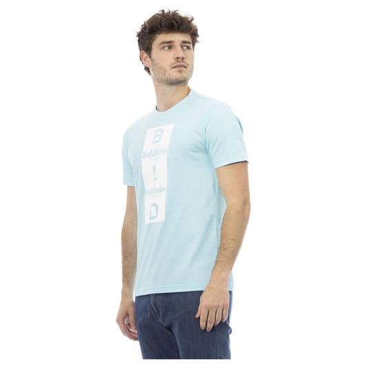 Baldinini Trend Light Blue Cotton Men T-Shirt Baldinini Trend