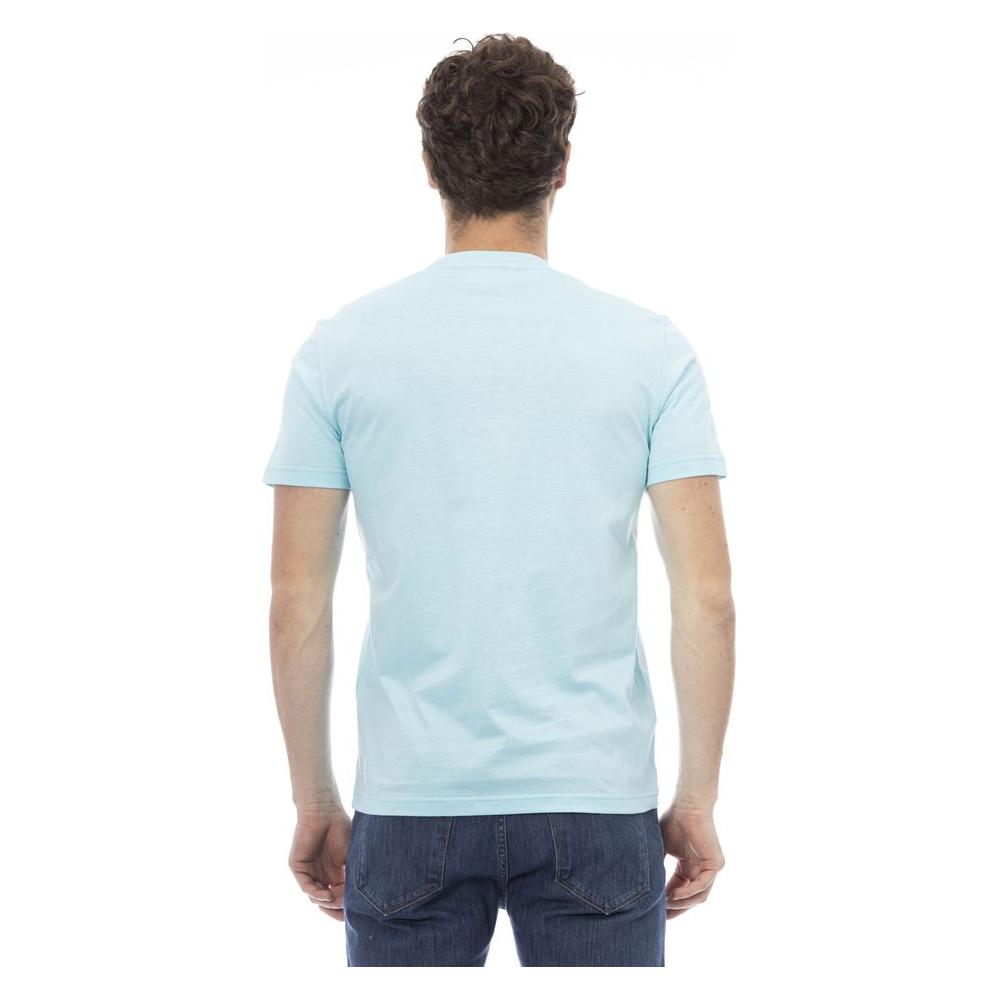 Baldinini Trend Light Blue Cotton Men T-Shirt Baldinini Trend