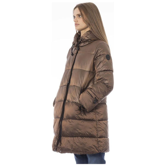 Baldinini Trend Brown Nylon Women Jacket Baldinini Trend