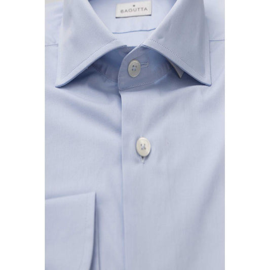 Bagutta Light Blue Cotton Men Shirt Bagutta