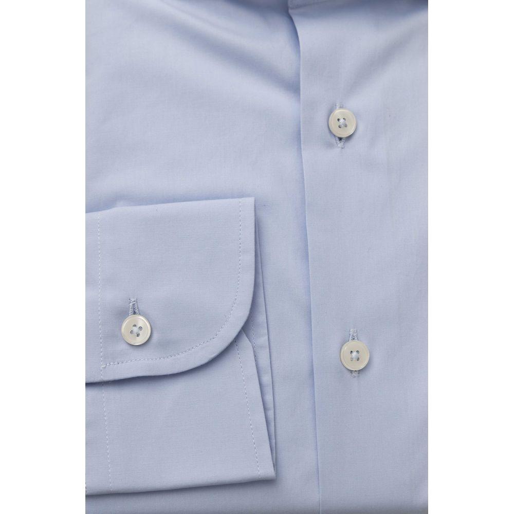 Bagutta Light Blue Cotton Men Shirt Bagutta