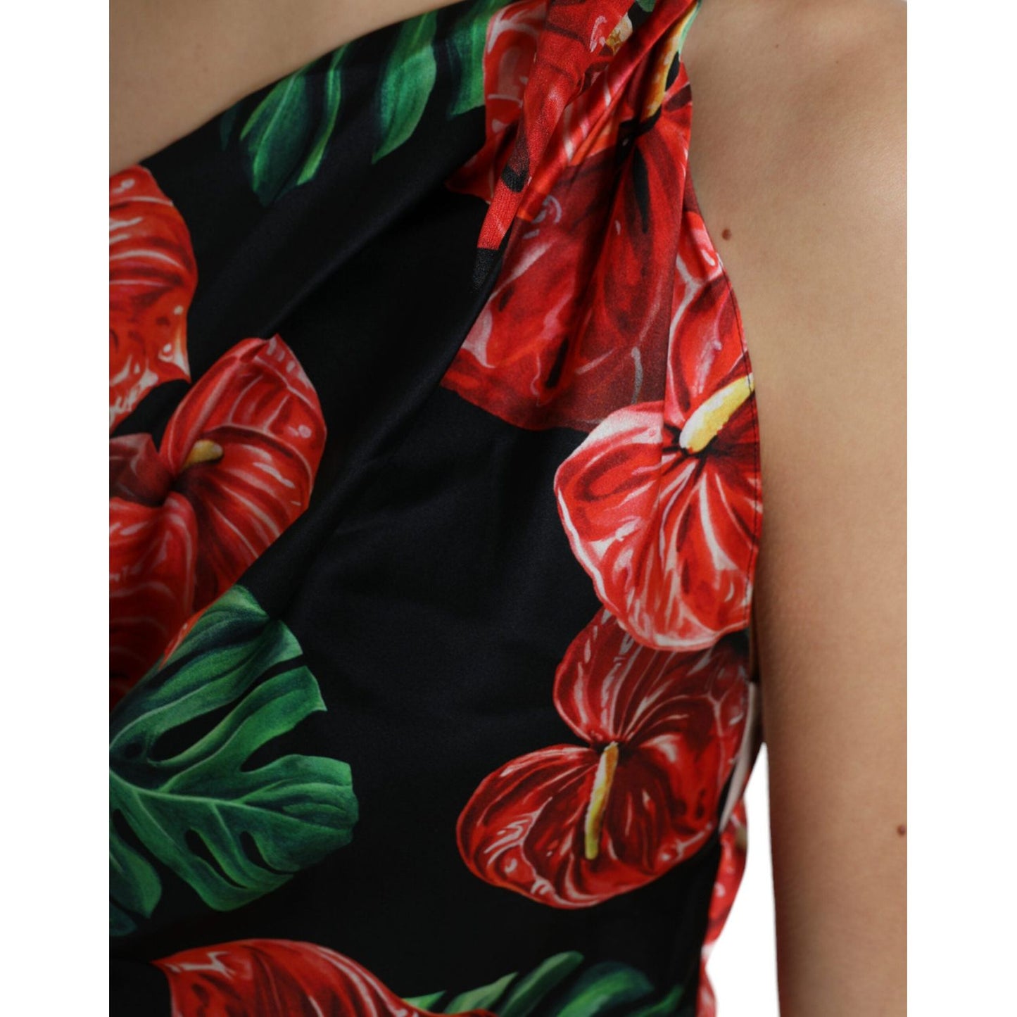 Dolce & Gabbana Tropical Elegance Silk Draped Dress Dolce & Gabbana