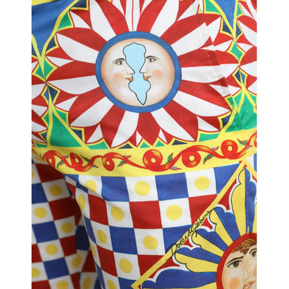 Dolce & Gabbana Multicolor Carretto Print Men Bermuda Shorts