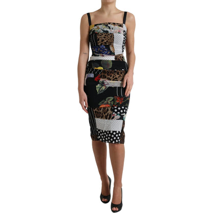 Dolce & Gabbana Elegant Patchwork Silk Midi Dress Dolce & Gabbana