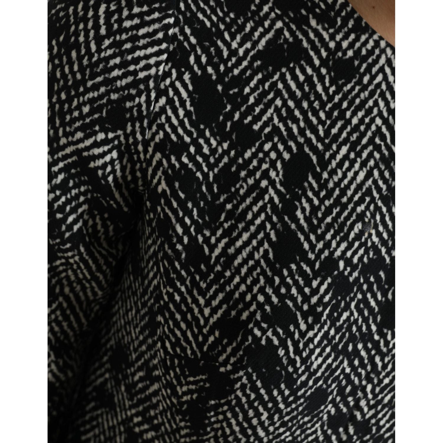 Dolce & Gabbana Black Chevron Polyester Shift Mini Dress