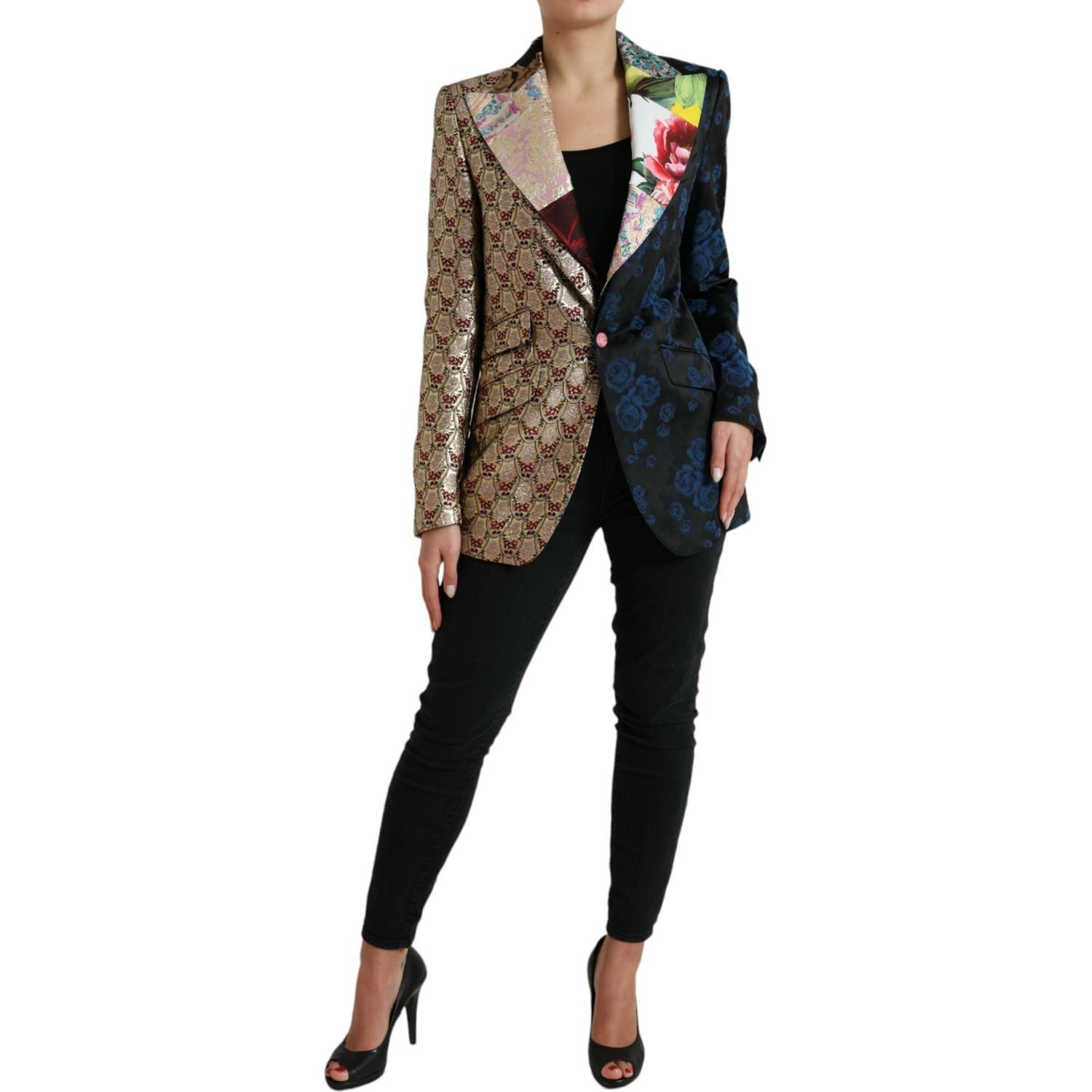 Dolce & Gabbana Elegant Multicolor Patchwork Blazer