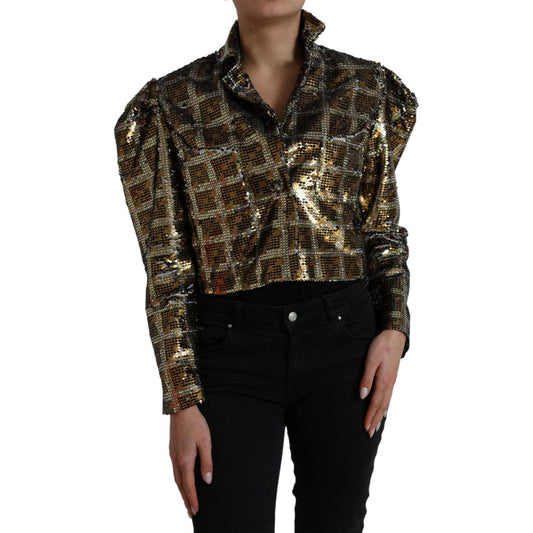 Dolce & Gabbana Multicolor Sequined Cropped Jacket Dolce & Gabbana