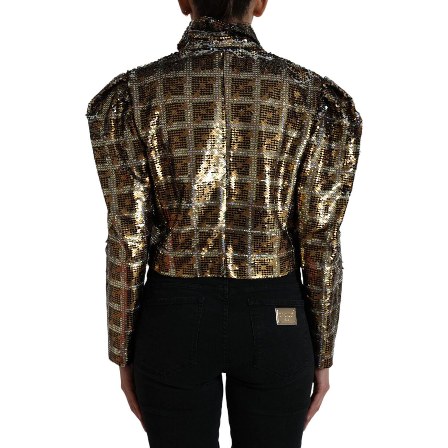 Dolce & Gabbana Multicolor Sequined Cropped Jacket