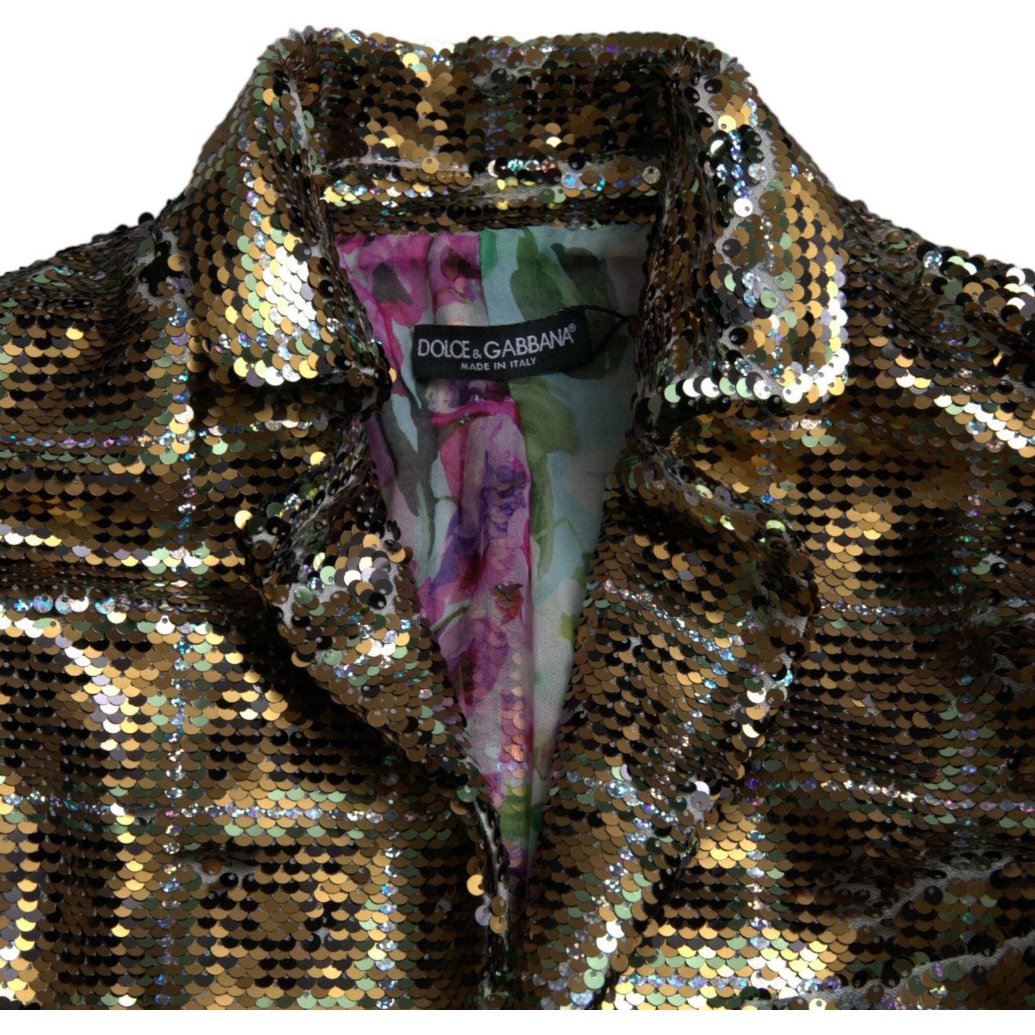 Dolce & Gabbana Multicolor Sequined Cropped Jacket