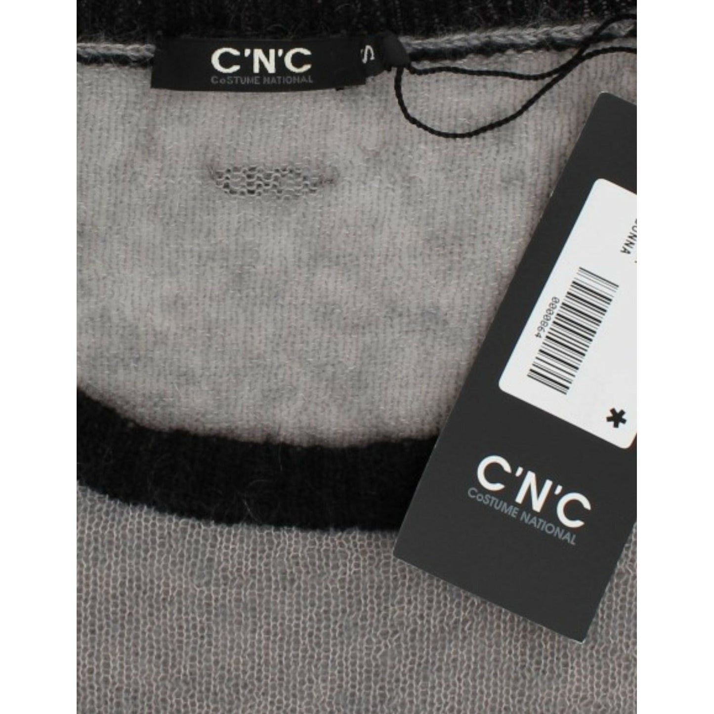 Costume National Gray embellished asymmetric sweater