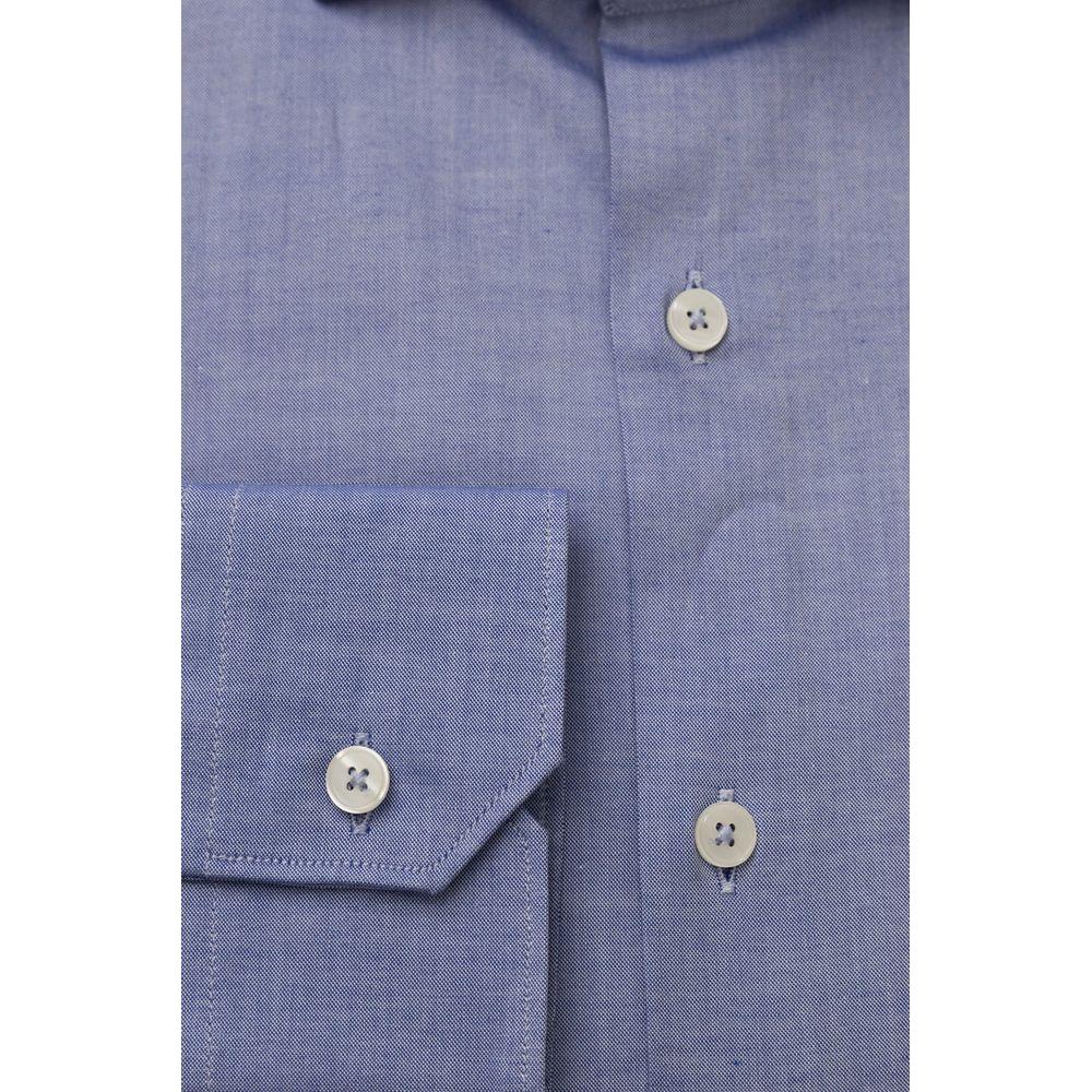 Bagutta Light Blue Cotton Men Shirt Bagutta