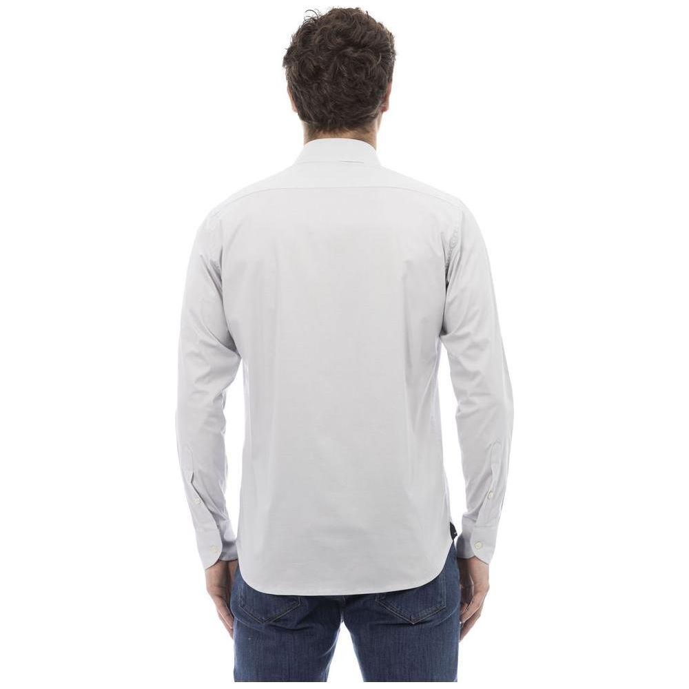 Baldinini Trend Gray Cotton Men Shirt Baldinini Trend