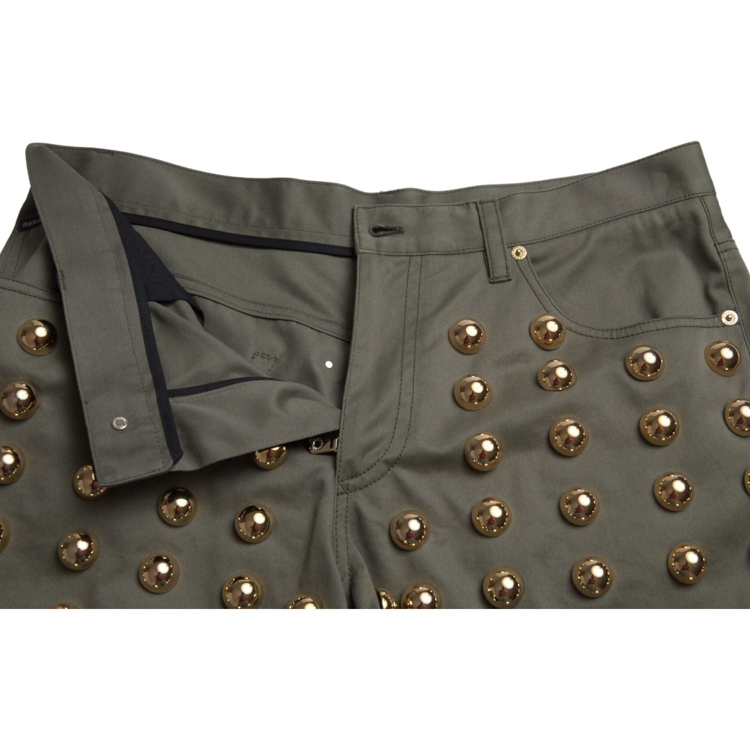 Dolce & Gabbana Emerald High Waist Embellished Shorts