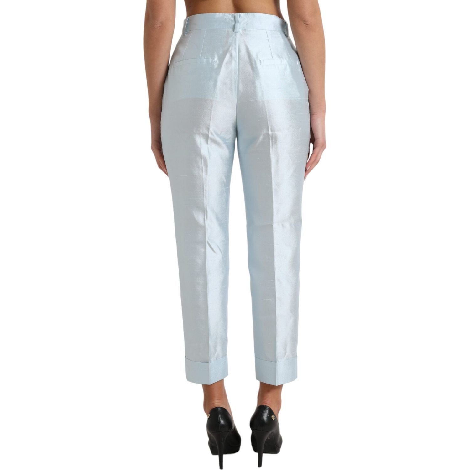 Dolce & Gabbana Chic Sky Blue High Waist Cropped Pants