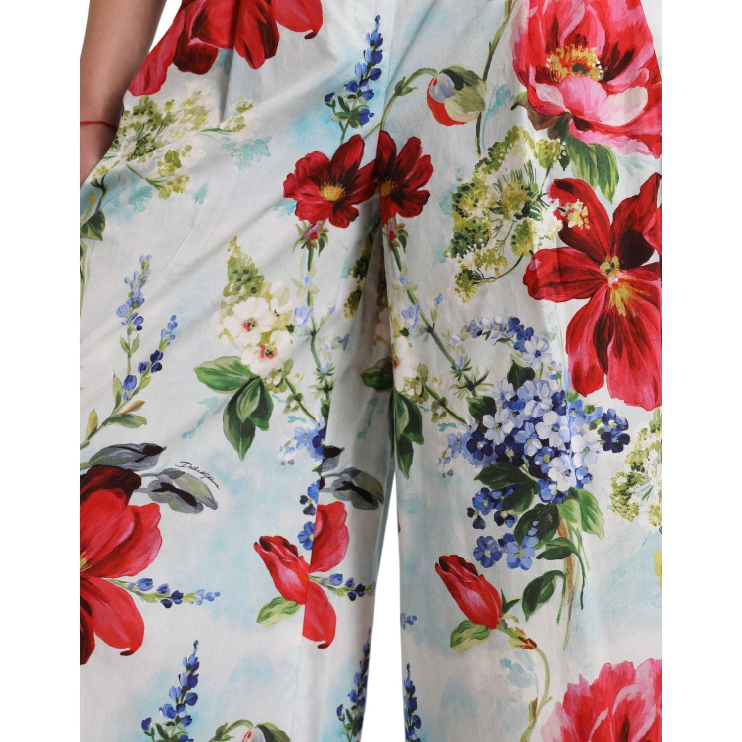 Dolce & Gabbana Floral High Waist Wide Leg Pants