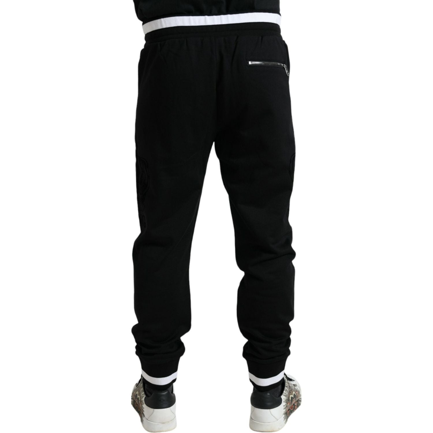 Dolce & Gabbana Elegant Black and White Cotton Joggers