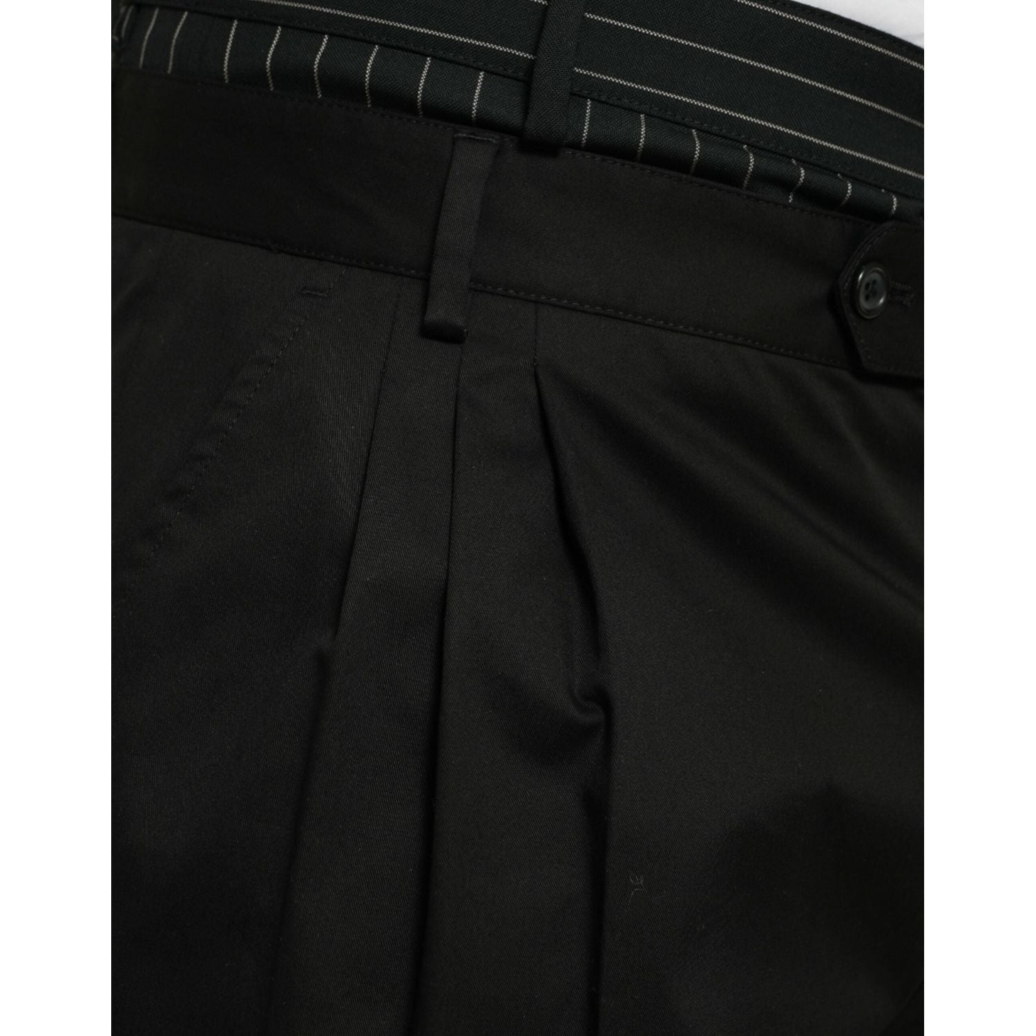 Dolce & Gabbana Black Cotton Stretch Cargo Bermuda Shorts