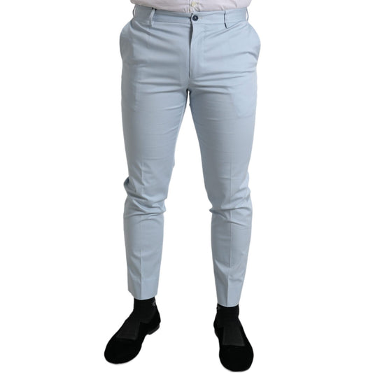 Dolce & Gabbana Sky Blue Cotton Stretch Skinny Pants