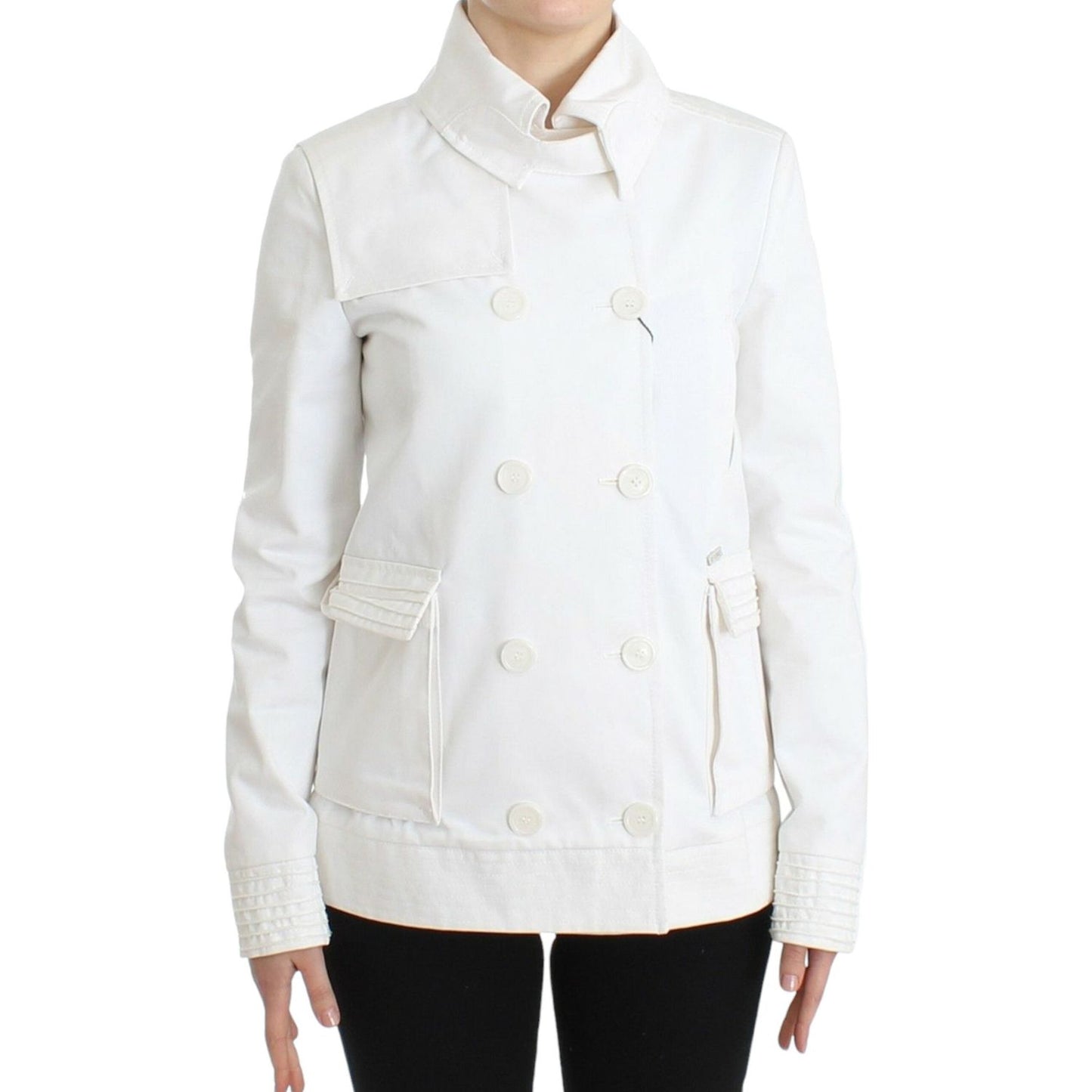 GF Ferre White Double Breasted Jacket Coat Blazer