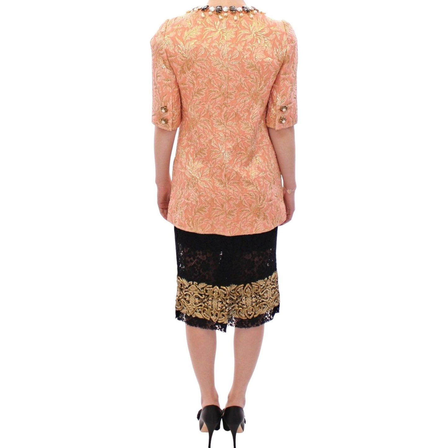 Dolce & Gabbana Exclusive Crystal Brocade Coat Jacket Dolce & Gabbana