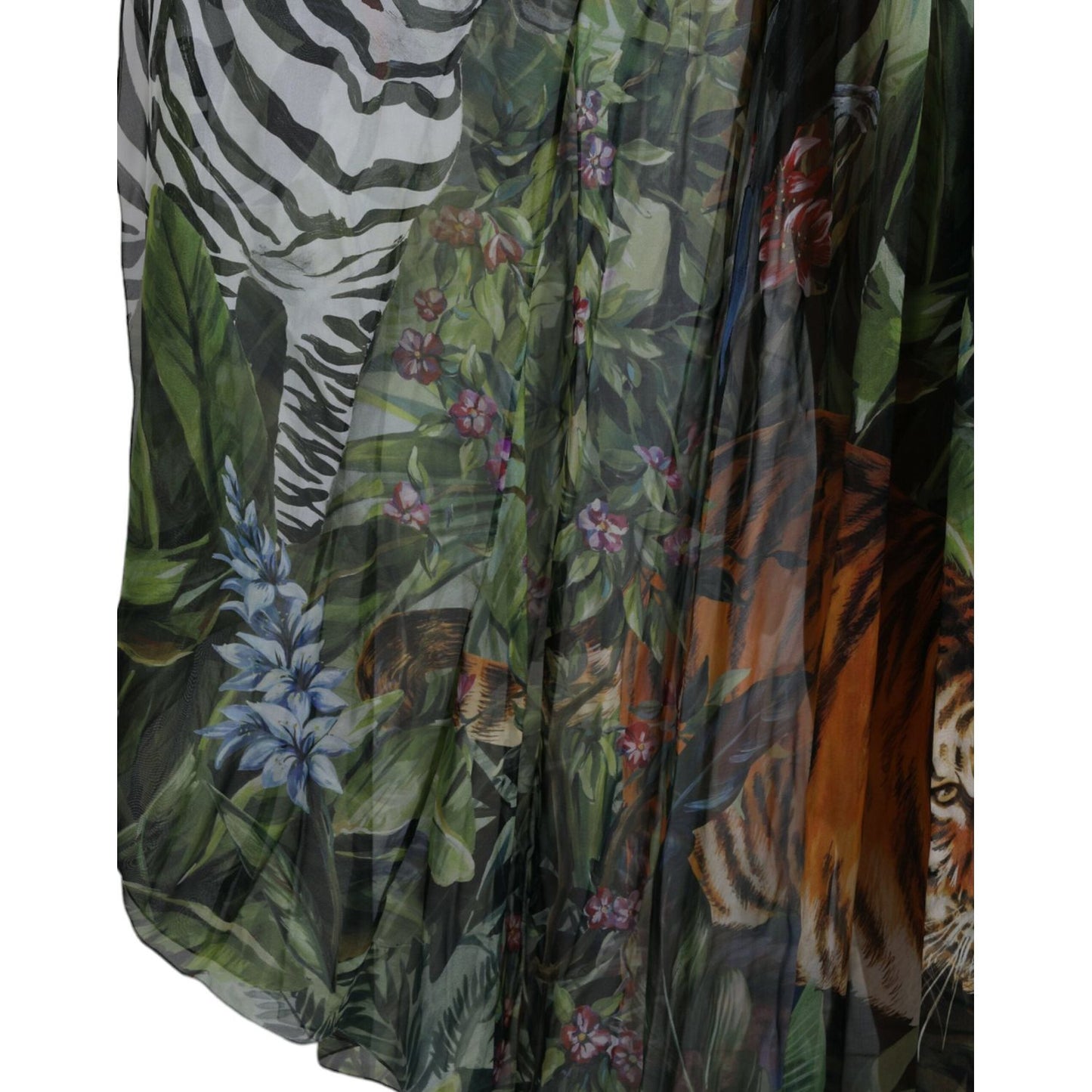 Dolce & Gabbana Elegant Jungle Print Maxi Silk Dress Dolce & Gabbana