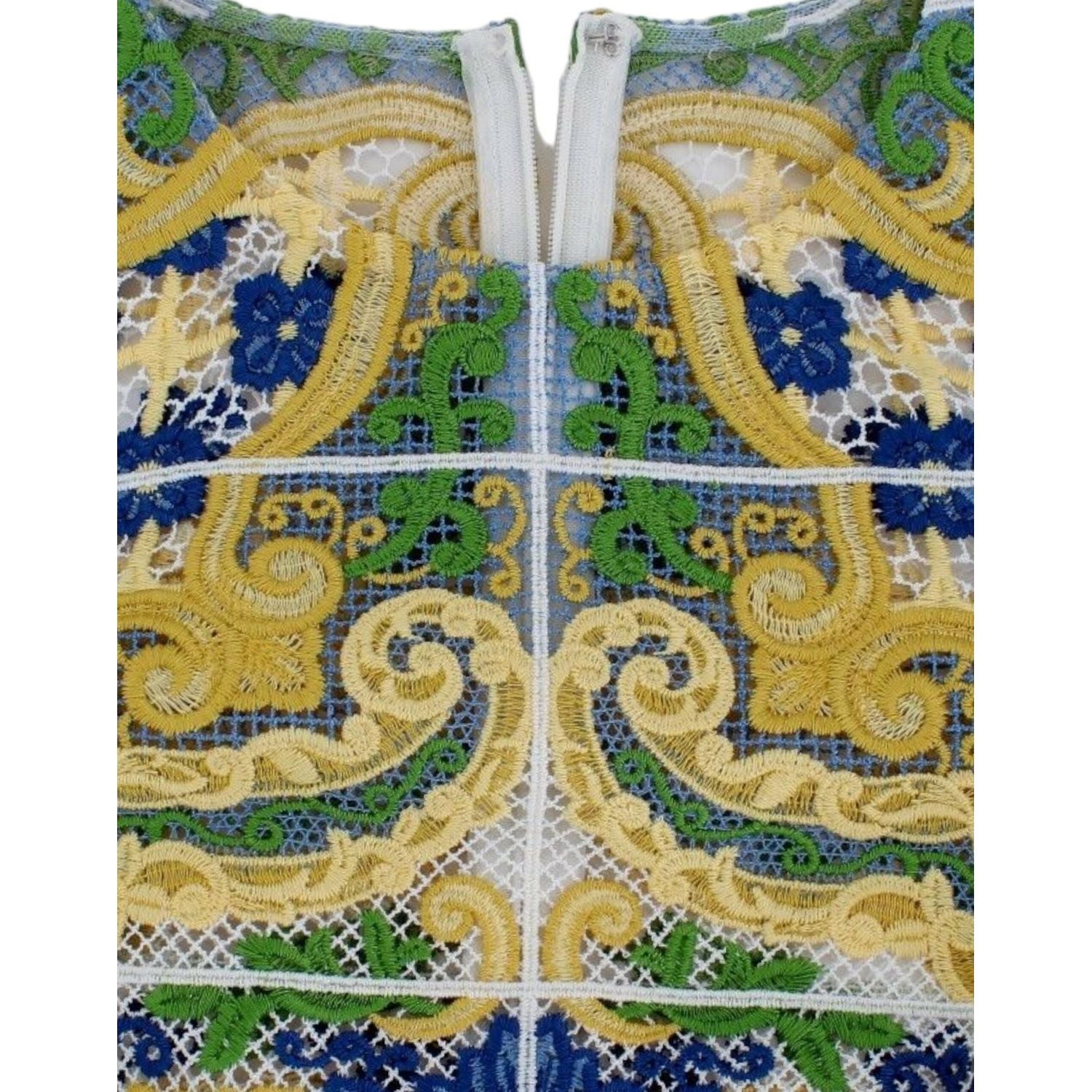 Dolce & Gabbana Multicolor Majolica Embroidered Sweater