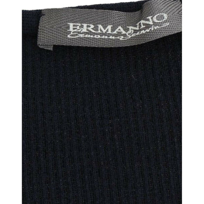 Ermanno Scervino Blue Knitted Wool Stretch Sweater Top