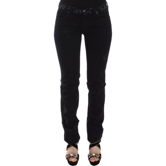 Ermanno Scervino Chic Black Skinny Statement Jeans Jeans & Pants Ermanno Scervino