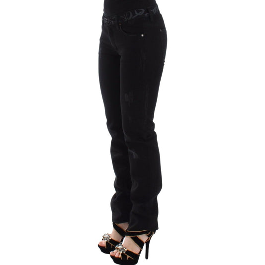 Ermanno Scervino Chic Black Skinny Statement Jeans Jeans & Pants Ermanno Scervino