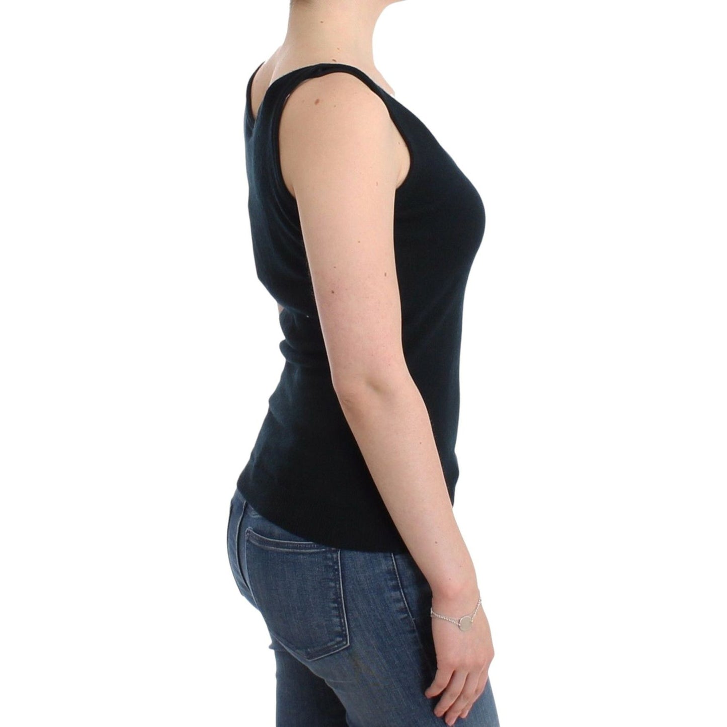 Ermanno Scervino Black Knit Top Knitted Sweater 100% Cashmere