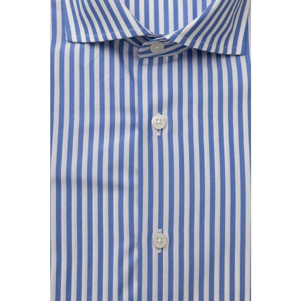 Bagutta Light Blue Cotton Men Shirt Bagutta