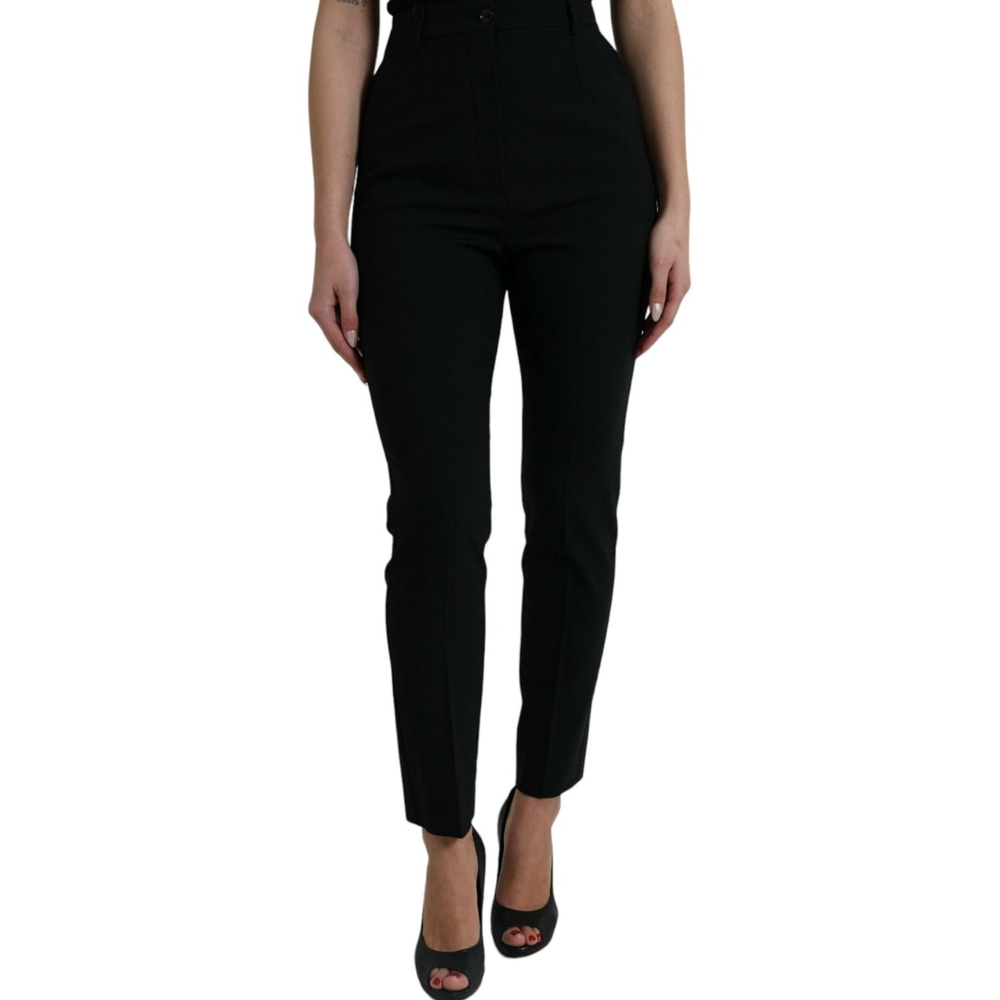 Dolce & Gabbana Elegant High Waist Tapered Wool Pants Dolce & Gabbana