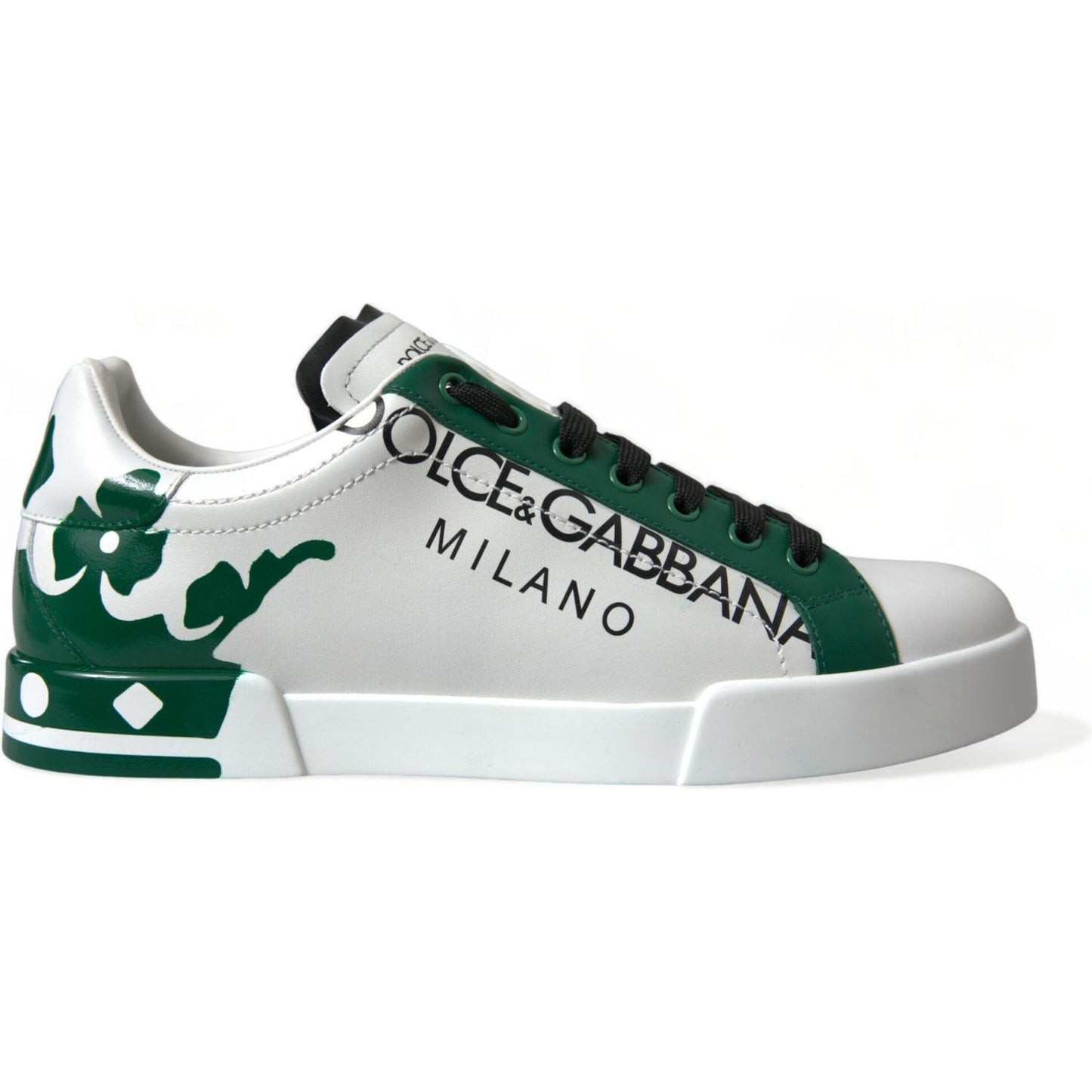 Dolce & Gabbana Elegant White Crown Leather Sneakers Dolce & Gabbana