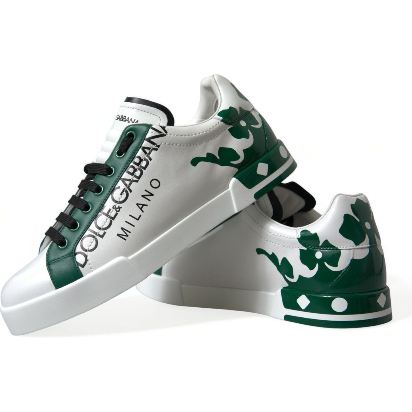 Dolce & Gabbana Elegant White Crown Leather Sneakers Dolce & Gabbana