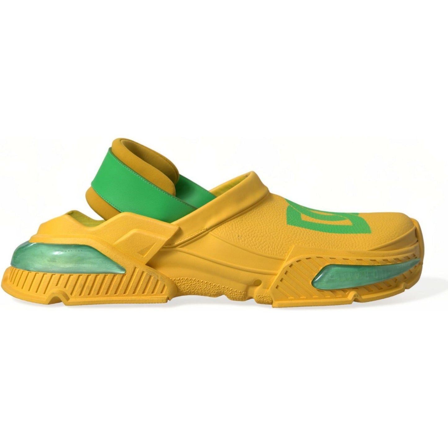 Dolce & Gabbana Yellow Green Rubber Clogs Men Slippers Men Shoes