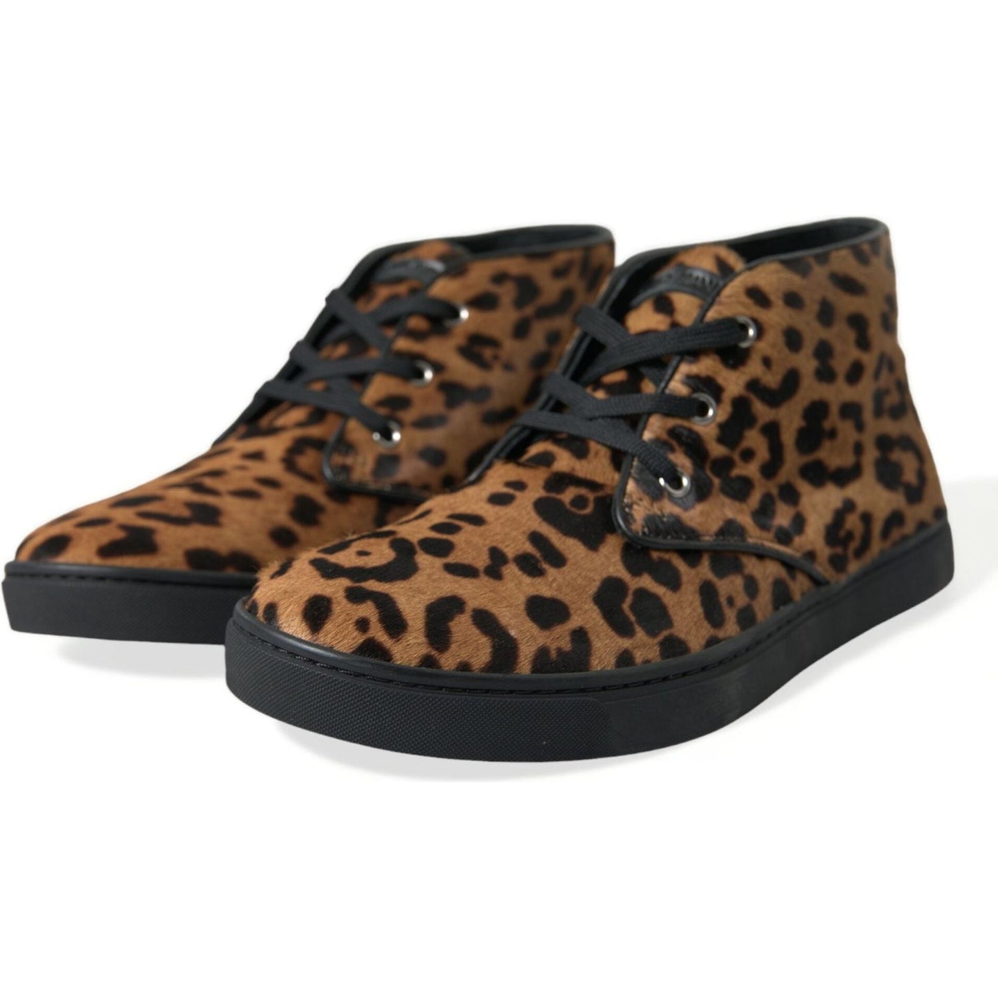 Dolce & Gabbana Elegant Leopard Print Mid-Top Sneakers Dolce & Gabbana