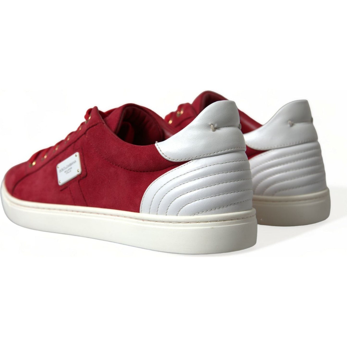 Dolce & Gabbana Elegant Red & White Low Top Sneakers Dolce & Gabbana